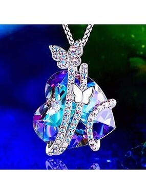Enchanting Heart Butterfly Necklace Delicate Craftsmanship & Timeless Style